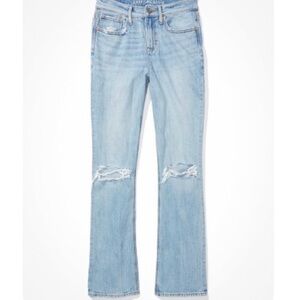 American Eagle Distressed Blue Jeans for Women. AE '90s Bootcut Jean.